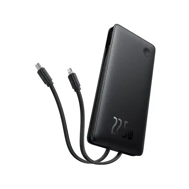 پاوربانک باسئوس مدل Airpow Lite Dual-Cable 22.5W با ظرفیت 10000 میلی‌آمپرساعت